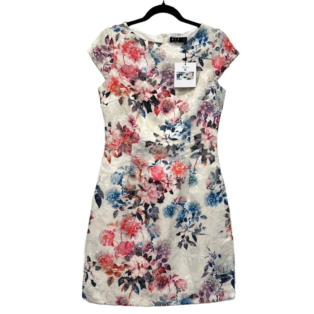 Pit Amsterdam Floral shimmer Dress Size 4 NWT.